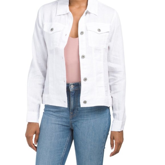 Jones New York Jackets & Coats Jones New York White Linen Jean